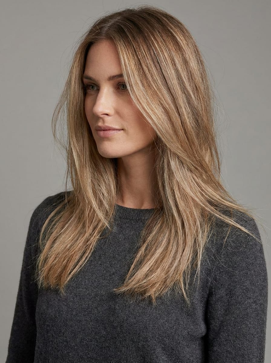 Beigeblondes Balayage für einen eleganten Alltagslook - Blondes Balayage